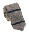 Pacific Silk Cashmere & Wool Tie In Gray With Navy In Gray