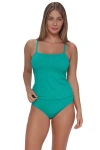 Pacifica By Sunsets Coralie Tankini Swimsuit Top In Green