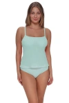 Pacifica By Sunsets Coralie Tankini Swimsuit Top In Green