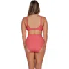 Pacifica By Sunsets Hannah High Waist Bikini Swim Bottoms In Hibiscus Tea