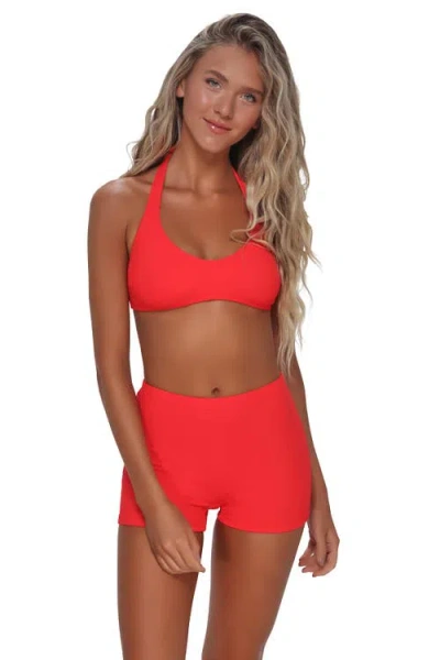 Pacifica By Sunsets Splash Halter Bikini Swimsuit Top In Brown