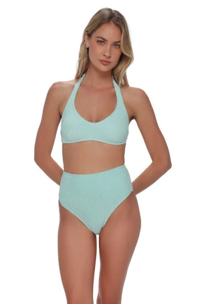 Pacifica By Sunsets Splash Halter Bikini Swimsuit Top In Green