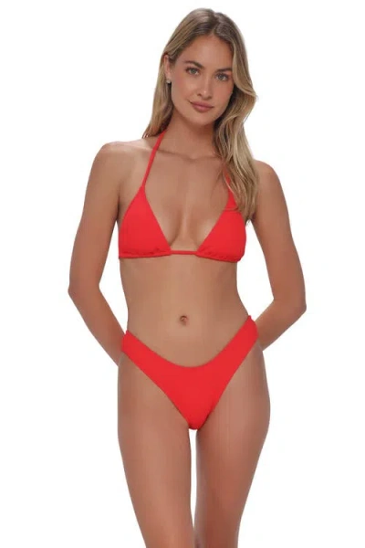 Pacifica By Sunsets Tiana Triangle Bikini Swimsuit Top In Red