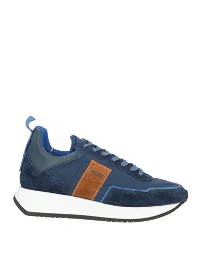Paciotti 4us Man Sneakers Blue Size 7 Leather, Textile Fibers
