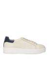 Paciotti 4us Man Sneakers Cream Size 9 Calfskin In White