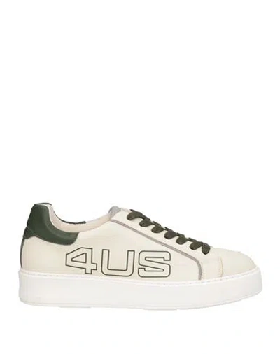 Paciotti 4us Man Sneakers Ivory Size 9 Calfskin In White