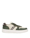 Paciotti 4us Man Sneakers Military Green Size 8 Calfskin