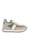 Paciotti 4us Man Sneakers Military Green Size 9 Textile Fibers, Leather