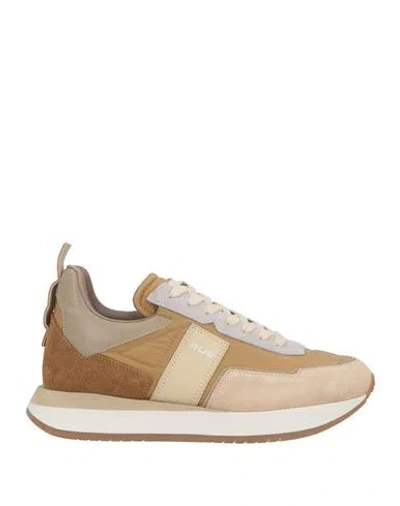 Paciotti 4us Man Sneakers Sand Size 9 Leather, Textile Fibers In Beige