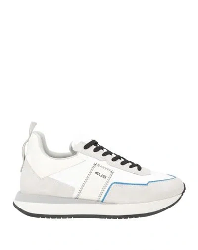 Paciotti 4us Man Sneakers White Size 10 Leather, Textile Fibers