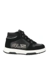 Paciotti 4us Toddler Boy Sneakers Black Size 9c Leather, Synthetisches Material, Textile Fibers In Black