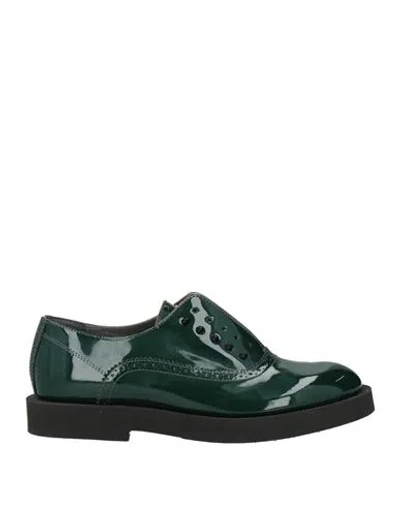 Paciotti 4us Woman Loafers Dark Green Size 9 Calfskin