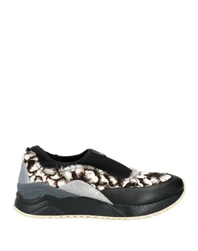 Paciotti 4us Woman Sneakers Black Size 7 Leather, Textile Fibers