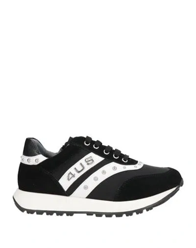 Paciotti 4us Woman Sneakers Black Size 7 Leather, Textile Fibers In Multi