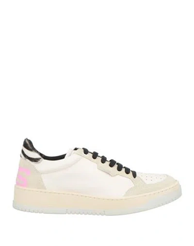 Paciotti 4us Woman Sneakers Cream Size 9 Leather In White