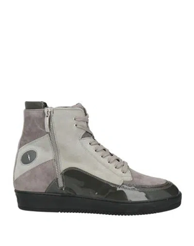 Paciotti 4us Woman Sneakers Grey Size 10 Leather In Gray