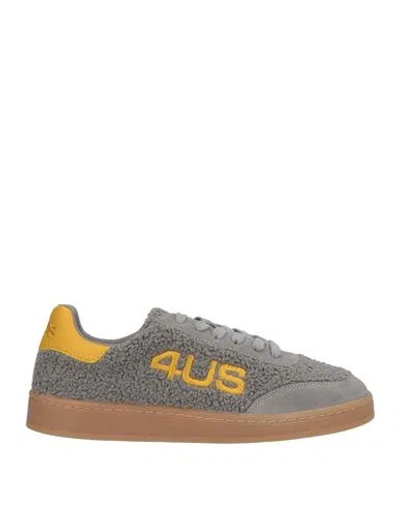 Paciotti 4us Woman Sneakers Grey Size 8 Leather, Synthetisches Material In Gray