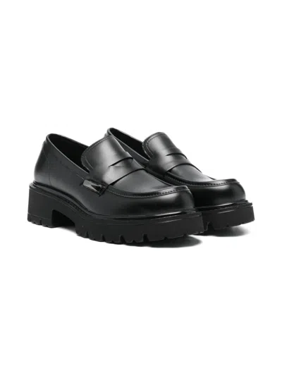 Paciotti For Us Babies' Penny-slot Loafers In Black