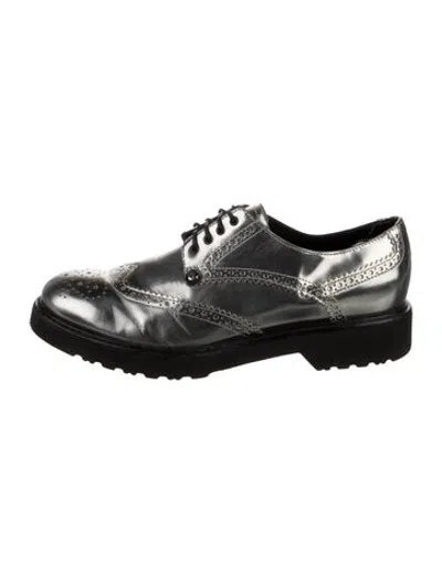 Pre-owned Paciotti Leather Oxfords In Black