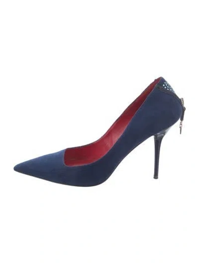 Pre-owned Paciotti Suede Pumps In Blue