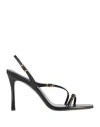 Paciotti Woman Sandals Black Size 8 Leather In Black