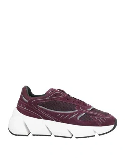 Paciotti Woman Sneakers Plum Size 8 Leather, Textile Fibers In Purple