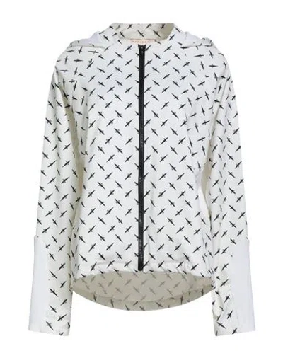 Paciotti Woman Sweatshirt Cream Size L Polyester, Elastane In White