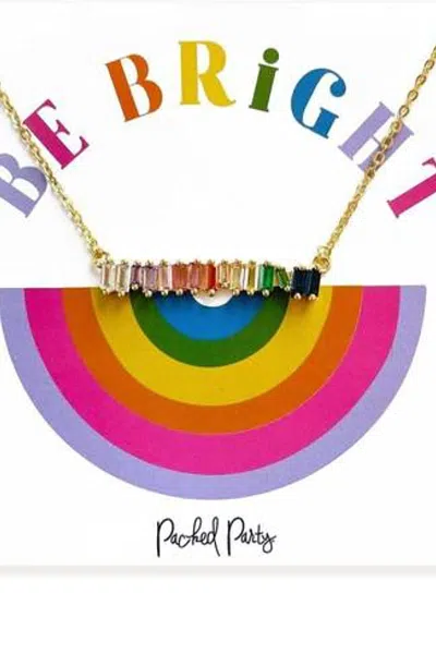 Packed Party Be Bright Necklace In Purple, Pink, Orange, Yellow, Green, Blue In Red