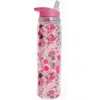 PACKED PARTY CONFETTI WATER BOTTLE WITH STRAW IN PINK