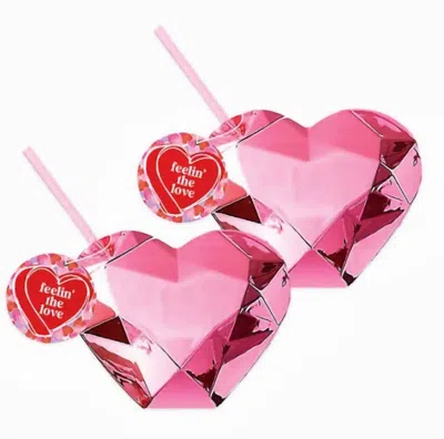 Packed Party Disco Heart Tumblers (set Of 2) In Pink