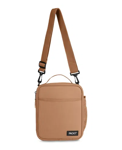 Packit Pack It Freezable 10" Crossbody Lunch Box In Almond