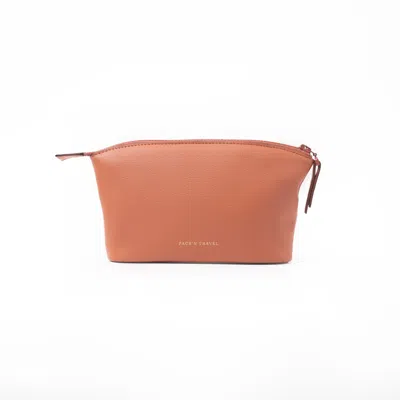 Pack'n Travel Brown Medium Make-up Bag Terracotta