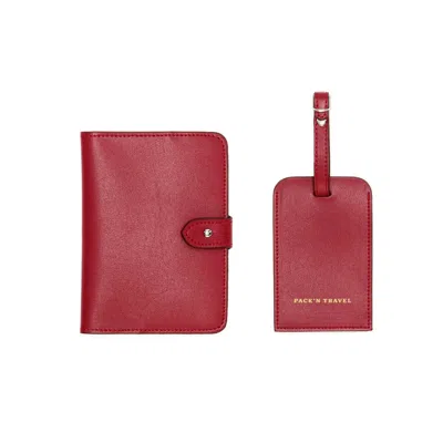 Pack'n Travel Passport Holder & Luggage Tag Cherry Red