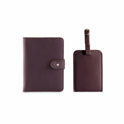Pack'n Travel Purple Passport Holder & Luggage Tag Deep Plum