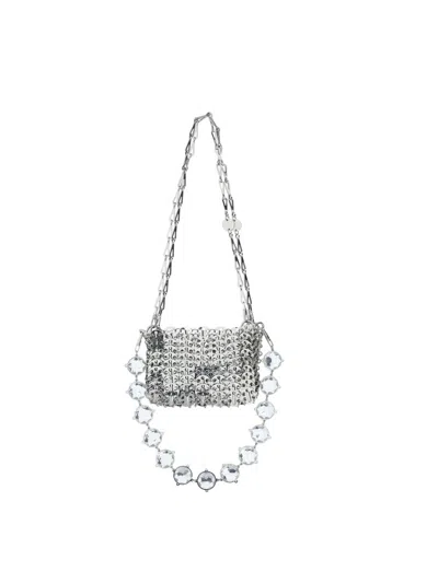 Paco Rabanne 1969 Nano Embellish Shoulder Bag In Silver