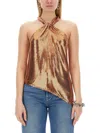 Rabanne Chainmail Asymmetric Top In Buff