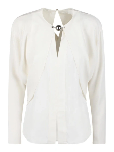 Rabanne Blouse With Chain Detail In White