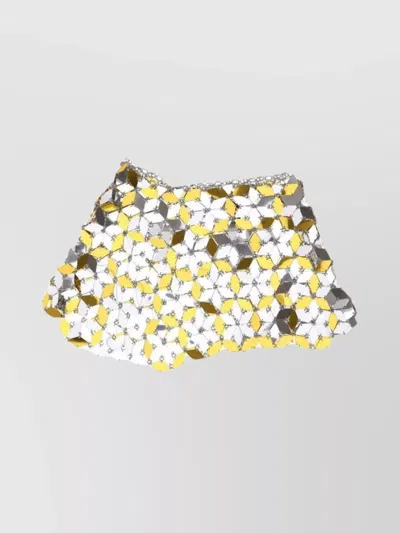 Paco Rabanne Chain-link Geometric High-waist Metallic Skirt In Gold