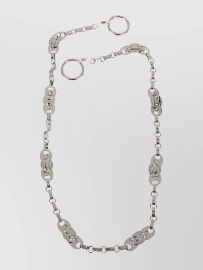 Rabanne Circular Pendant Chain Link Necklace In Grey