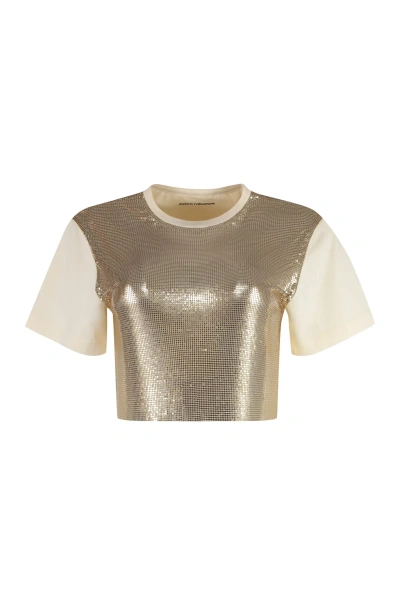 Rabanne Cotton T-shirt In Gold