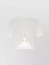 Rabanne Crew-neck Cotton T-shirt With Metal Ring Detailing In White