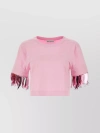 RABANNE CREW-NECK COTTON T-SHIRT WITH METALLIC ACCENTS
