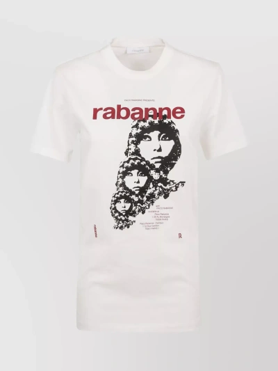 Rabanne Crew Neck Graphic T-shirt In White