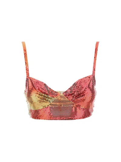 Rabanne Paco  Sweetheart Neck Cropped Top In Multicolour