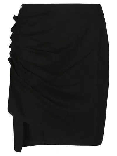 Rabanne Drapped Asymmetric Mini Skirt In Black