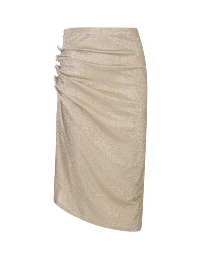 Paco Rabanne Gold Lurex Midi Skirt