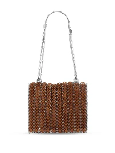 Paco Rabanne Iconic 1969 Bag In Brown Wood