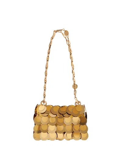 Paco Rabanne Iconic 1969 Sparkle Discs Nano Bag In Gold