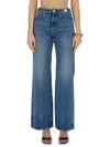 Rabanne High Waist Denim Trousers In Denim