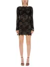 Rabanne Lace Mini Dress In Black